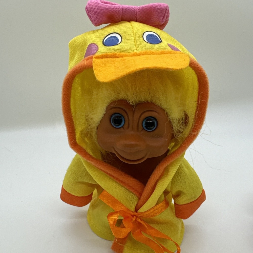 2 Vintage 1991 TNT TROLL DOLLS Yellow Hair Blue Pink Eyes - Picture 2 of 14